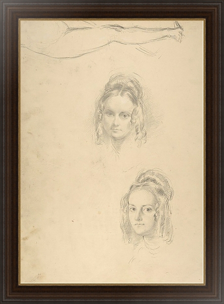 Постер Two Portrait Studies of the Artist’s Wife, and a Study of a Leg and Torso с типом исполнения На холсте в раме в багетной раме 1.023.151