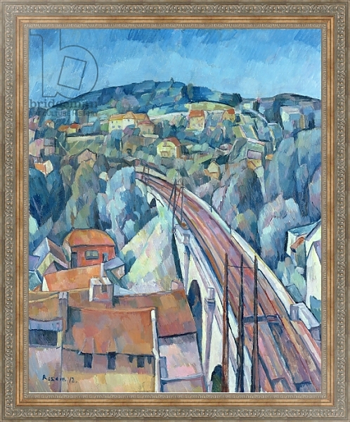Постер The Railway Bridge at Meulen с типом исполнения На холсте в раме в багетной раме 484.M48.310