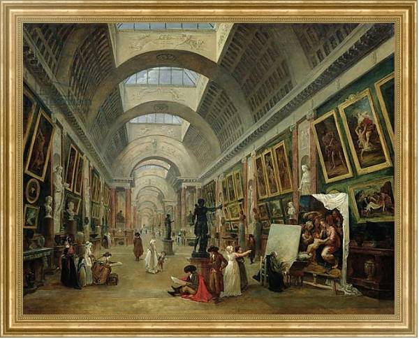 Постер View of the Grand Gallery of the Louvre, 1796 с типом исполнения На холсте в раме в багетной раме NA033.1.051