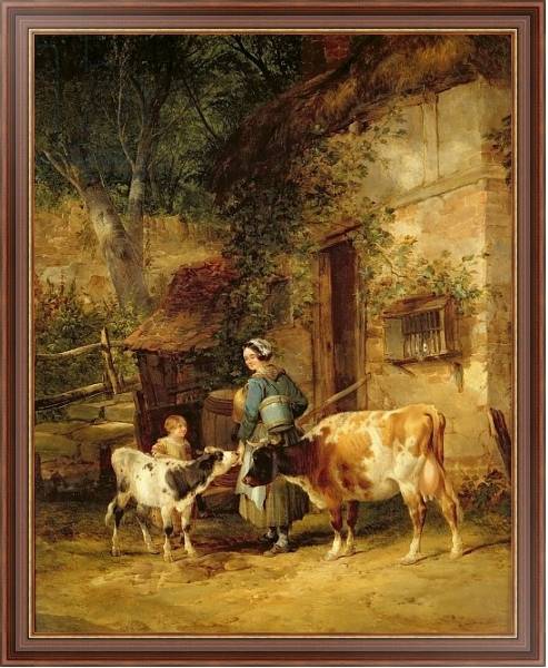Постер The Milkmaid, 1840 с типом исполнения На холсте в раме в багетной раме 35-M719P-83