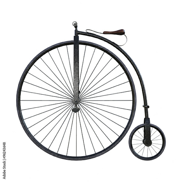 Постер Старомодный велосипед с разными колесами с типом исполнения На холсте без рамы