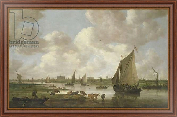 Постер A View of Leiden from the North East с типом исполнения На холсте в раме в багетной раме 35-M719P-83
