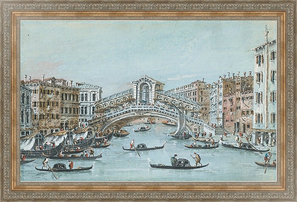 Постер The Rialto Bridge с типом исполнения На холсте в раме в багетной раме 484.M48.310