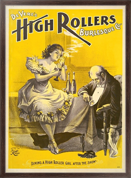 Постер Deveres High Rollers Burlesque Co. с типом исполнения На холсте в раме в багетной раме 221-02