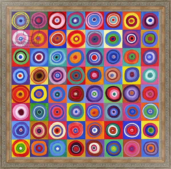 Постер In Square Circle 64 after Kandinsky, 2012, с типом исполнения На холсте в раме в багетной раме 484.M48.310