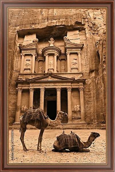 Постер Древний город Петра, Иордания с типом исполнения На холсте в раме в багетной раме 35-M719P-83