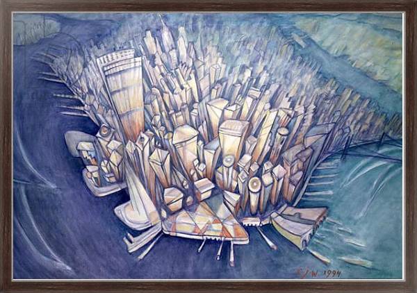 Постер Manhattan from Above, 1994 с типом исполнения На холсте в раме в багетной раме 221-02