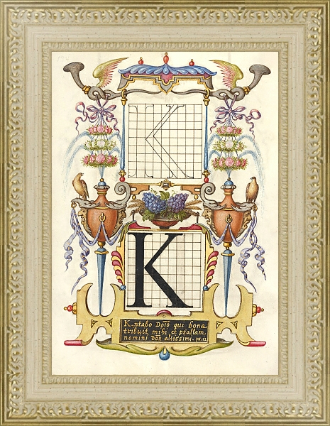 Постер Guide for Constructing the Letter K с типом исполнения Акварель в раме в багетной раме 484.M48.725