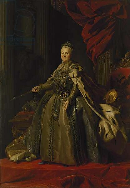Постер Portrait of Catherine II, 1776-77 с типом исполнения На холсте без рамы
