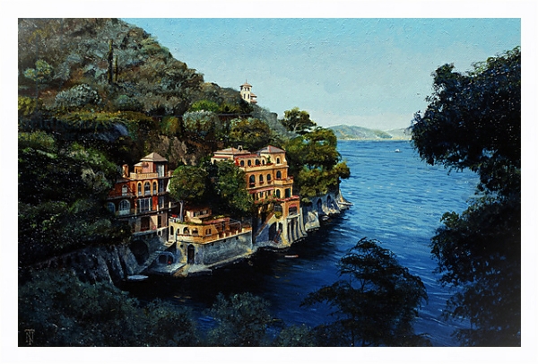 Постер Villa, Portofino, From Hotel Picolo, Liguria, 1998 с типом исполнения На холсте в раме в багетной раме 221-03
