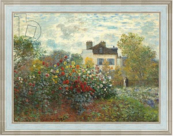 Постер The Artist's Garden in Argenteuil, 1873 с типом исполнения На холсте в раме в багетной раме NA053.0.114