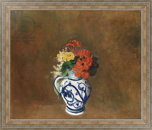 Постер Flowers in a Blue Vase, c.1900 с типом исполнения На холсте в раме в багетной раме 484.M48.310