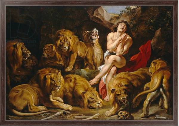 Постер Daniel and the Lions Den, c.1615 с типом исполнения На холсте в раме в багетной раме 221-02