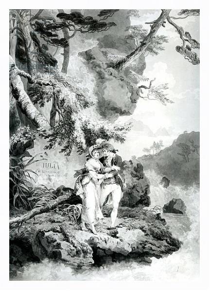 Постер St Preux and Julia, 1786 с типом исполнения На холсте в раме в багетной раме 221-03