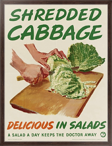 Постер Shredded Cabbage; Delicious in Salads с типом исполнения На холсте в раме в багетной раме 221-02