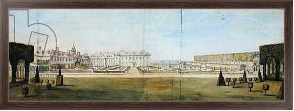 Постер A View of the Garden and House at Upper Winchendon, Buckinghamshire с типом исполнения На холсте в раме в багетной раме 221-02