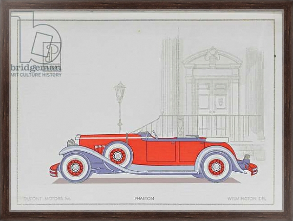 Постер DuPont Motor Cars: Phaeton, 1921 с типом исполнения На холсте в раме в багетной раме 221-02
