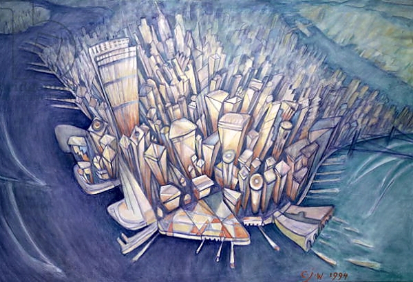 Постер Manhattan from Above, 1994 с типом исполнения На холсте без рамы