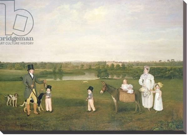 Постер William Hetton Cooke with his Wife and Children at Worleston Rookery, Chester с типом исполнения На холсте без рамы