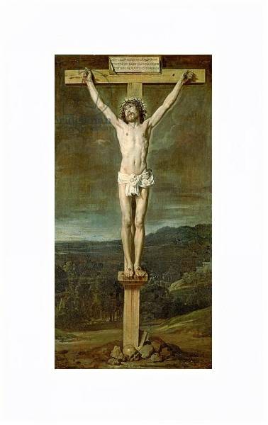 Постер Christ alive on the cross at Calvary, 1631 с типом исполнения На холсте в раме в багетной раме 221-03