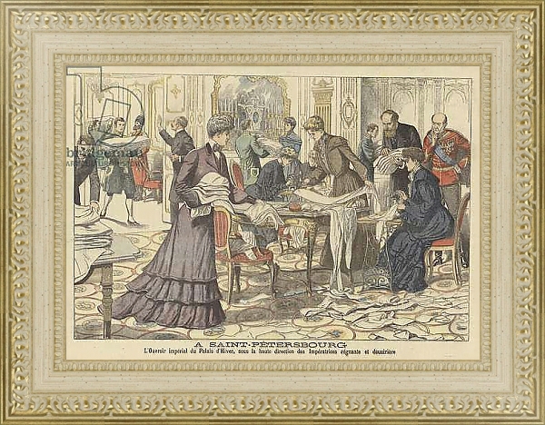 Постер The sewing room of the Winter Palace in St Petersburg с типом исполнения Акварель в раме в багетной раме 484.M48.725