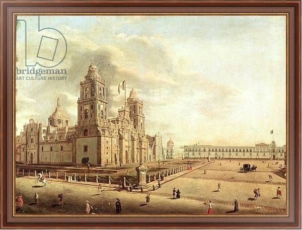 Постер The Catedral Metropolitana and the Palacio Nacional с типом исполнения На холсте в раме в багетной раме 35-M719P-83