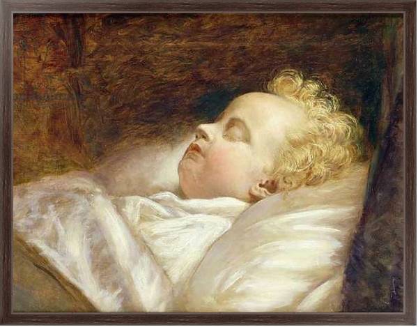 Постер Young Frederick Asleep at Last c.1855 с типом исполнения На холсте в раме в багетной раме 221-02