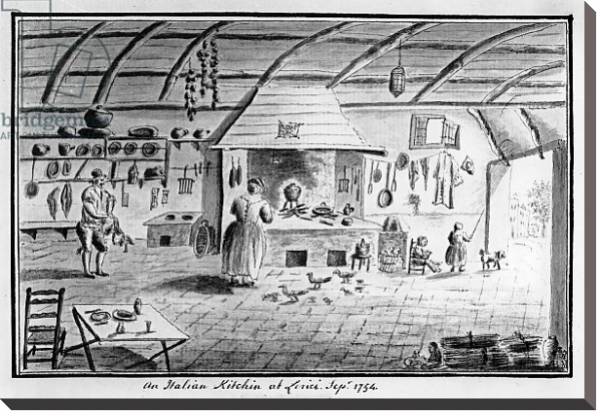 Постер View of an Italian kitchen at Lerici, September 1754 с типом исполнения На холсте без рамы