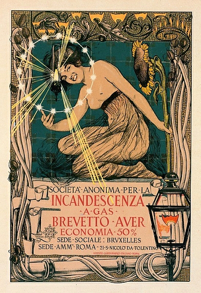 Постер Incandescence Par Le Gaz, Système Auer с типом исполнения На холсте без рамы