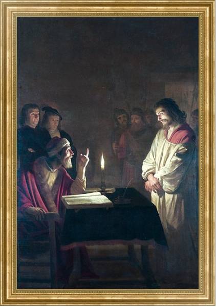 Постер Христос перед верховным жрецом с типом исполнения На холсте в раме в багетной раме NA033.1.051