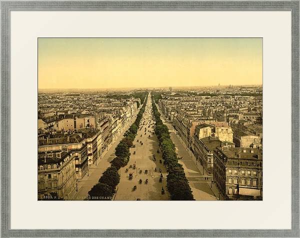 Постер Франция. Париж, Елисейские поля с типом исполнения Под стеклом в багетной раме 1727.2510