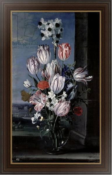 Постер Flowers in a Crystal Vase, 1652 с типом исполнения На холсте в раме в багетной раме 1.023.151