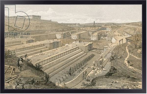 Постер Docks at Sebastopol with ruins of Fort St Paul с типом исполнения На холсте в раме в багетной раме 221-01