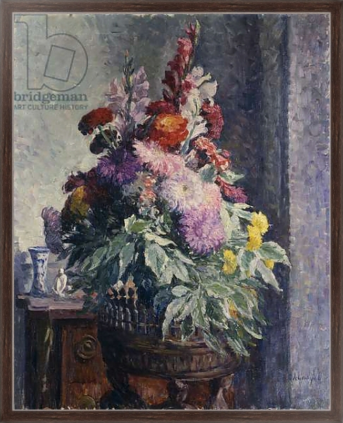 Постер Interior with Bouquet of Flowers; Interieur au Bouquet de Fleurs, с типом исполнения На холсте в раме в багетной раме 221-02