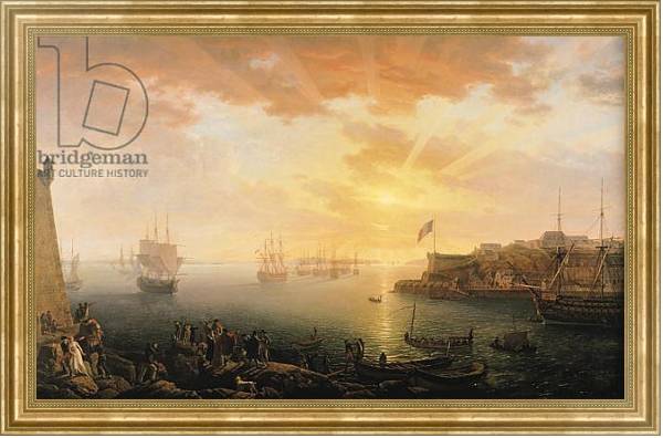 Постер View of Brest Harbour, 1796 с типом исполнения На холсте в раме в багетной раме NA033.1.051