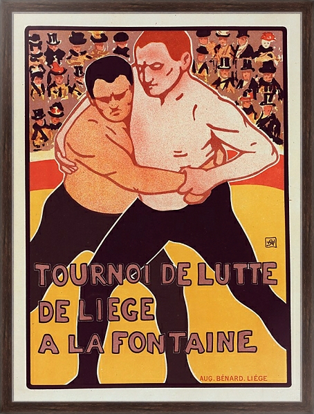 Постер Tournoi de Lutte с типом исполнения На холсте в раме в багетной раме 221-02