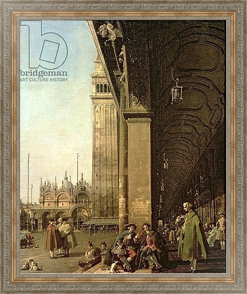 Постер Venice: Piazza di San Marco and the Colonnade of the Procuratie Nuove, c.1756 с типом исполнения На холсте в раме в багетной раме 484.M48.310