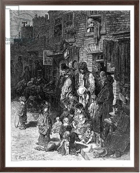 Постер Wentworth Street, Whitechapel, from 'London, A Pilgrimage' by William Blanchard Jerrold, 1872 с типом исполнения На холсте в раме в багетной раме 221-02