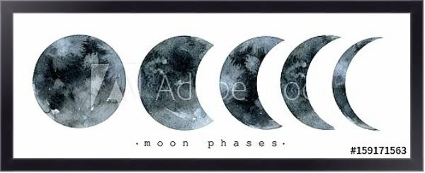 Постер Убывающая луна с типом исполнения На холсте в раме в багетной раме 221-01