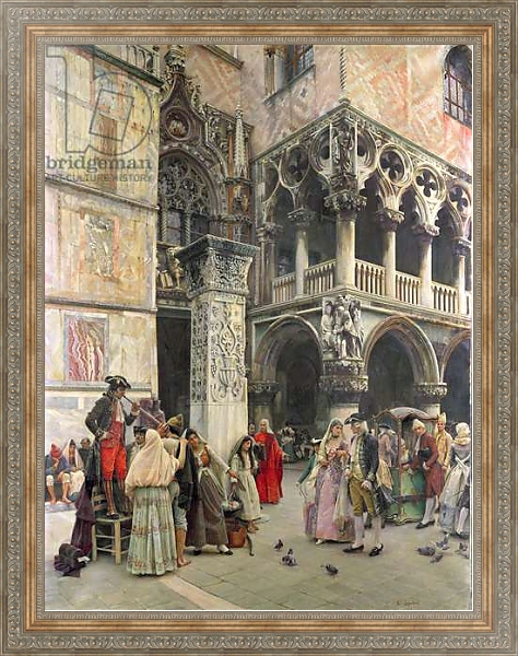 Постер In the Piazzetta, Eighteenth Century, 1859-92 с типом исполнения На холсте в раме в багетной раме 484.M48.310