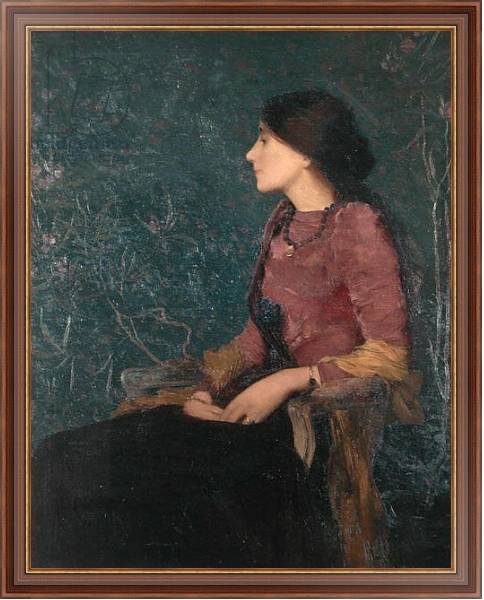 Постер Seated Portrait of Thadee-Caroline Jacquet, later Madame Aman-Jean, before 1892 с типом исполнения На холсте в раме в багетной раме 35-M719P-83