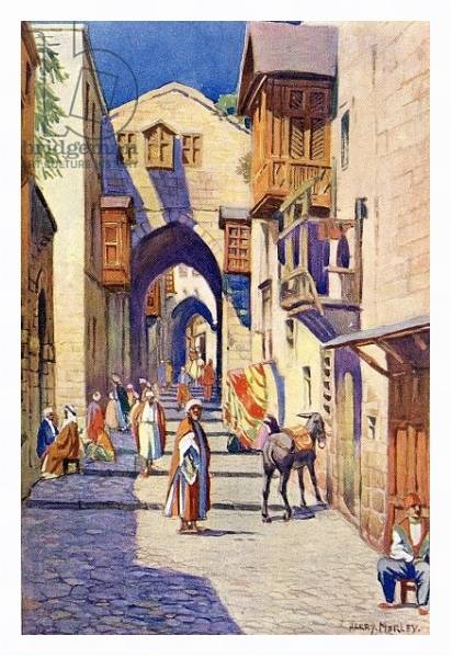 Постер A Street in Jerusalem, c.1910 с типом исполнения На холсте в раме в багетной раме 221-03