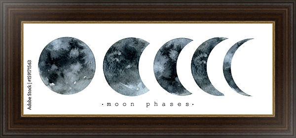 Постер Убывающая луна с типом исполнения На холсте в раме в багетной раме 1.023.151