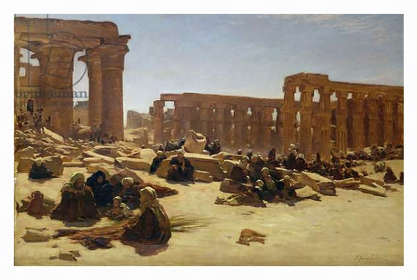 Постер Ruins of the Temple at Luxor, c.1890 с типом исполнения На холсте в раме в багетной раме 221-03