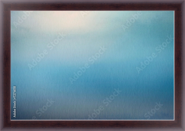 Постер Абстрактный природный синий фон, акварель с типом исполнения На холсте в раме в багетной раме 35-M719P-83