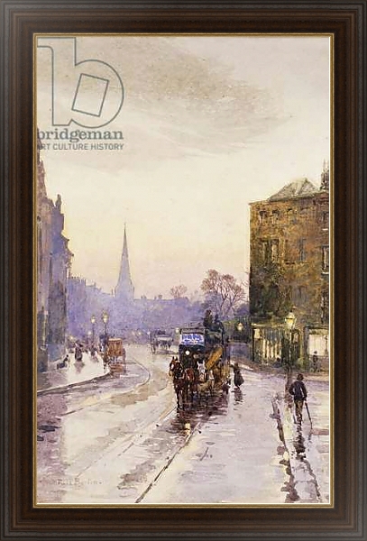 Постер Catching the Tram in Nassau Street, Dublin, с типом исполнения На холсте в раме в багетной раме 1.023.151