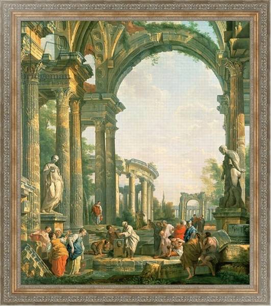 Постер Classical ruins, 18th century с типом исполнения На холсте в раме в багетной раме 484.M48.310