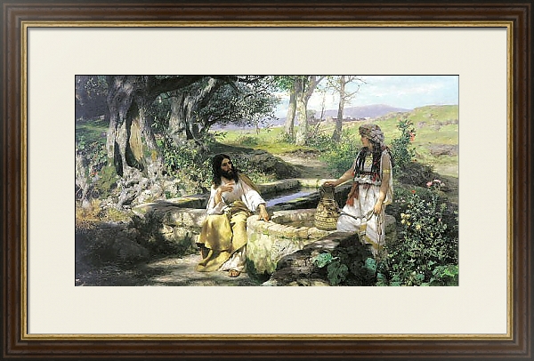 Постер Христос и самарянка. 1890 с типом исполнения Под стеклом в багетной раме 1.023.036