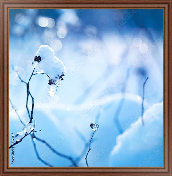 Постер Красивая зима с типом исполнения На холсте в раме в багетной раме 35-M719P-83
