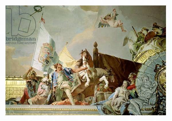 Постер The Glory of Spain I, from the Ceiling of the Throne Room, 1764 с типом исполнения На холсте в раме в багетной раме 221-03